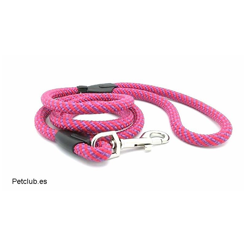 correa redonda para perros, correa nylon arppe, correa rosa